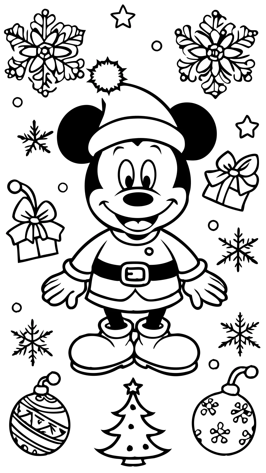 páginas para colorear de Mickey Mouse Navidad